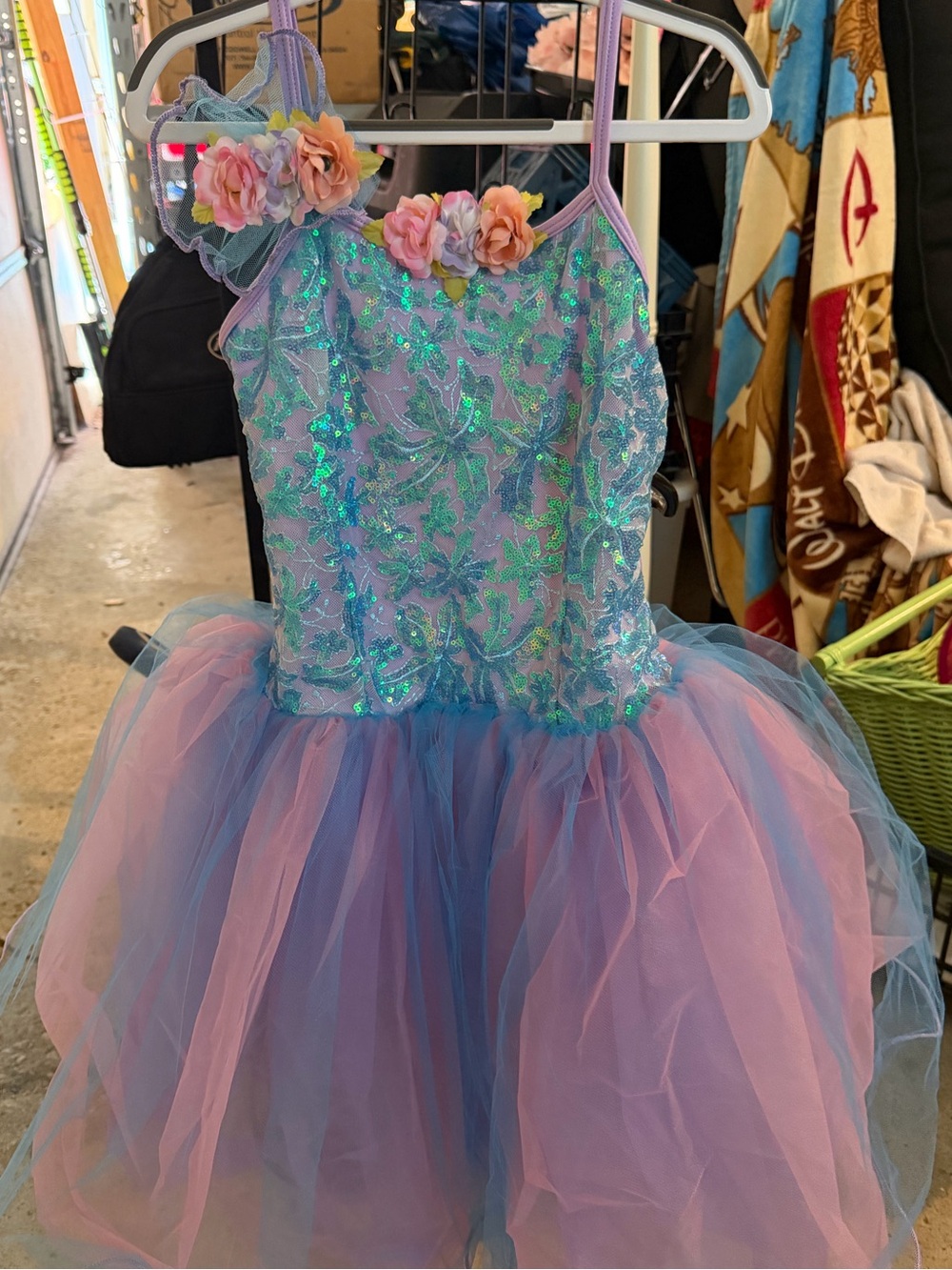 Girls Sparkle Mermaid Tulle Costume Dress - Lavender Pink